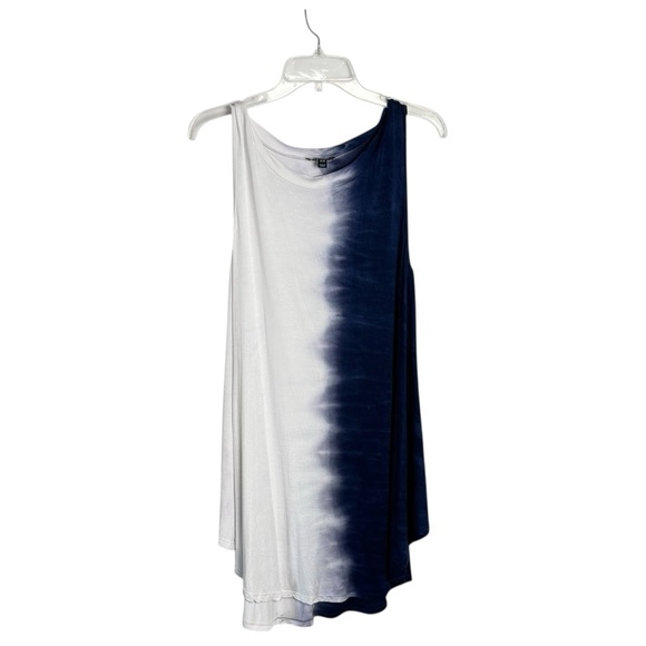 Lane Bryant sleeveless crew neck tunic tank top blue & white size 14/16 - Picture 3 of 5